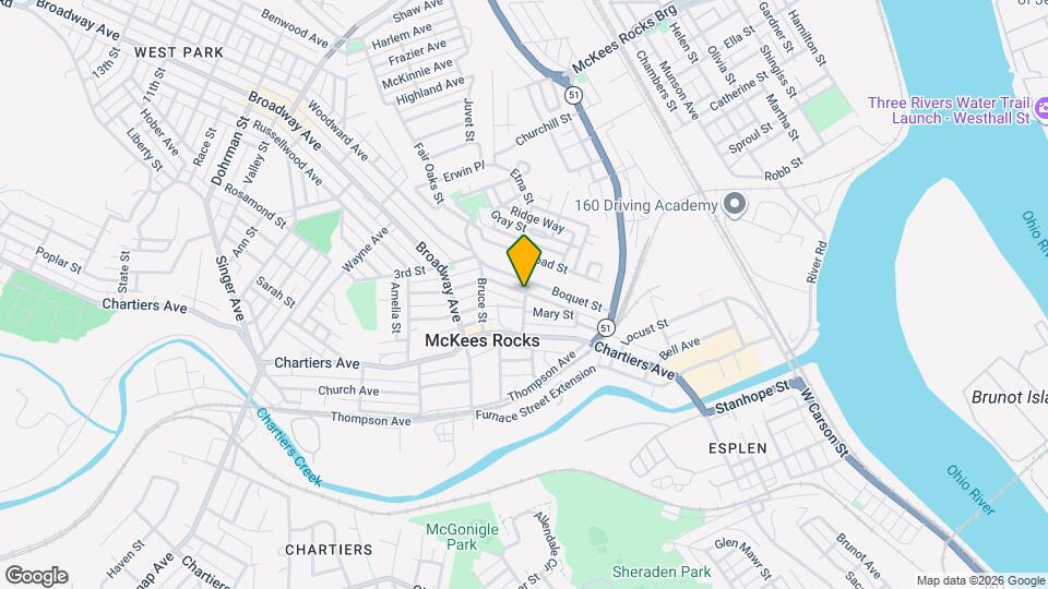 801 Frank St Map and Location Details