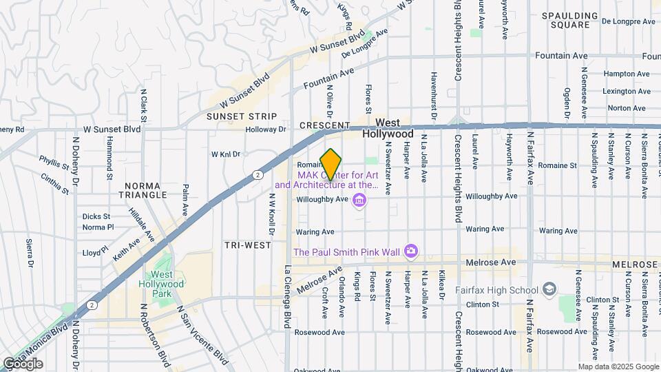 922 N Croft Ave Mapa y Detalles de la Ubicación