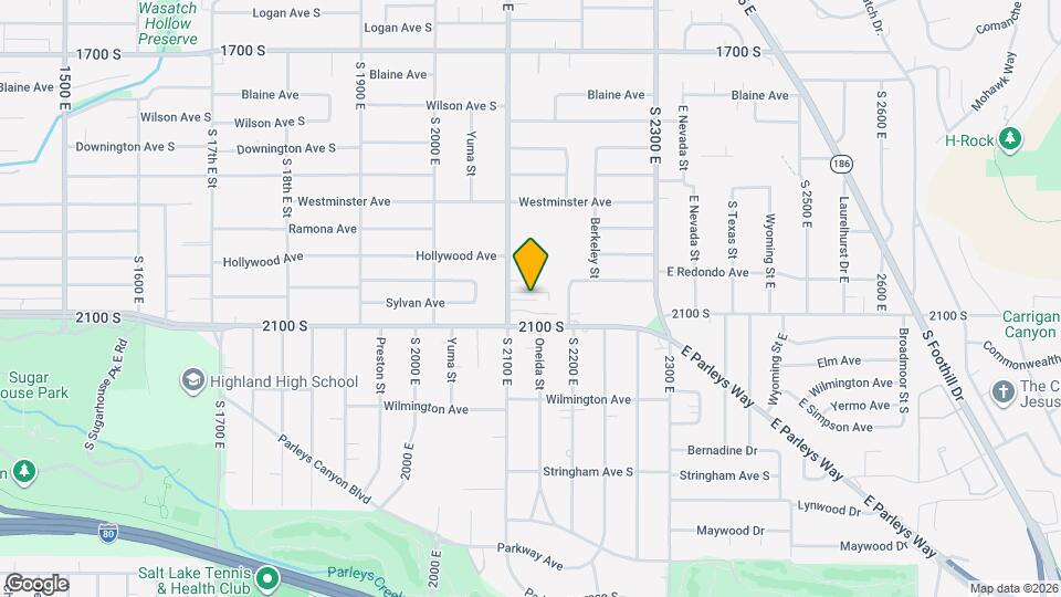 2011 S 2100 E Map and Location Details