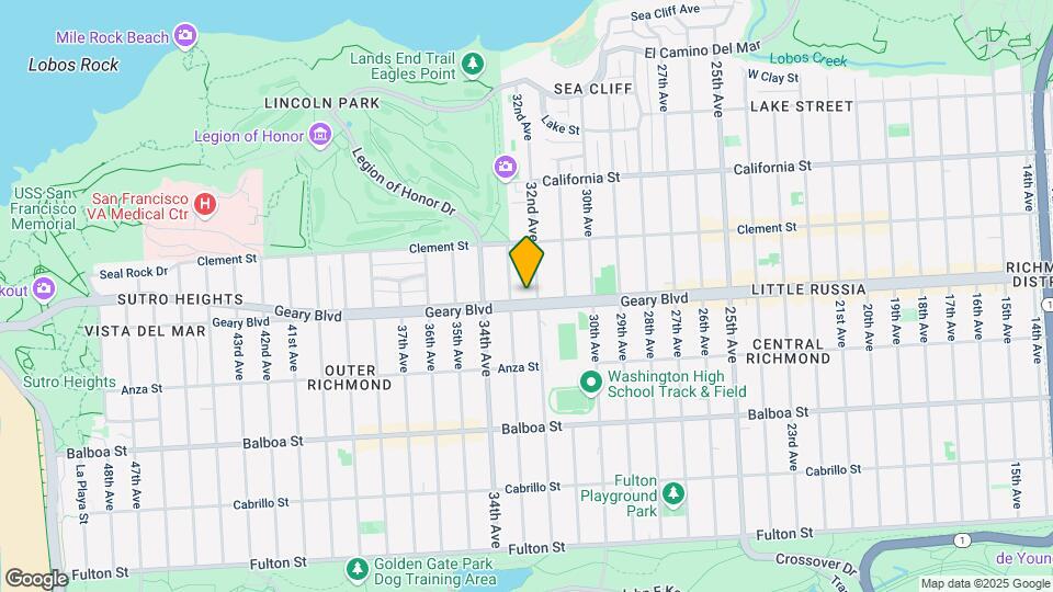6838 Geary Blvd Mapa y Detalles de la Ubicación