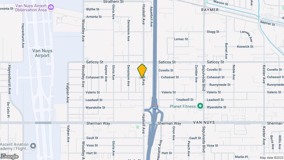 7453 Haskell Ave Map and Location Details