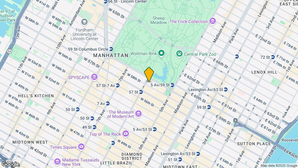 57 W 58th St Map and Location Details