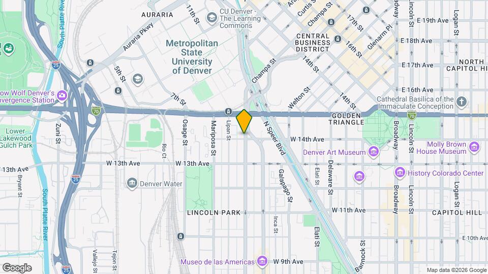 1005-1017 W 14th Ave Map and Location Details