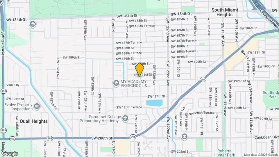12401 SW 191st Terrace Map and Location Details
