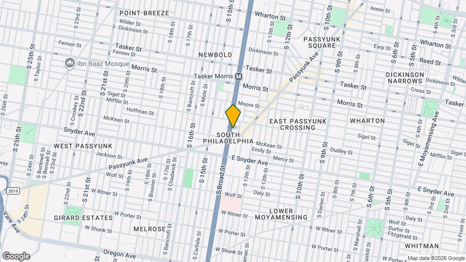 1927 S Broad St, Unit Third Floor Mapa y Detalles de la Ubicación