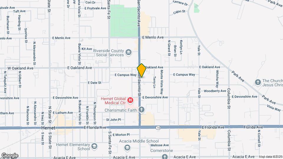 410 N San Jacinto Street, Hemet, CA 92543 Map and Location Details