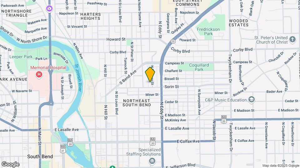 611 N Frances St-Unit -1 Map and Location Details