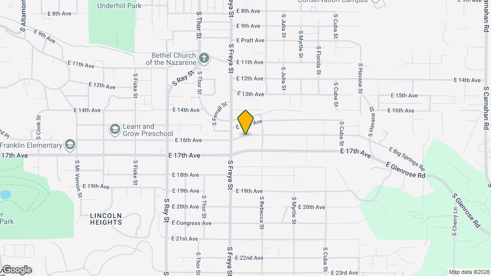 3628 E 16th Ave Map and Location Details