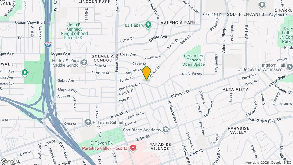 5262 Cervantes Ave Map and Location Details