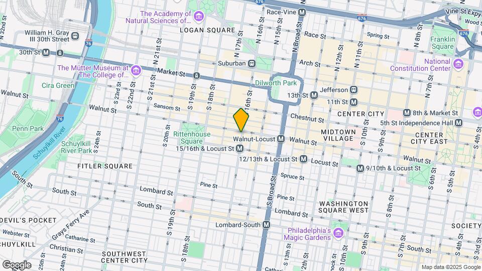 1600 Walnut St Map and Location Details