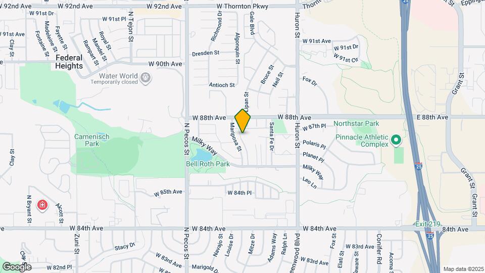 8750 Mariposa St Map and Location Details
