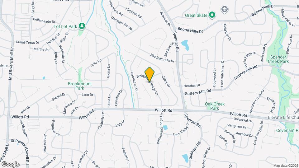 971 Whispering Ridge Ln Map and Location Details