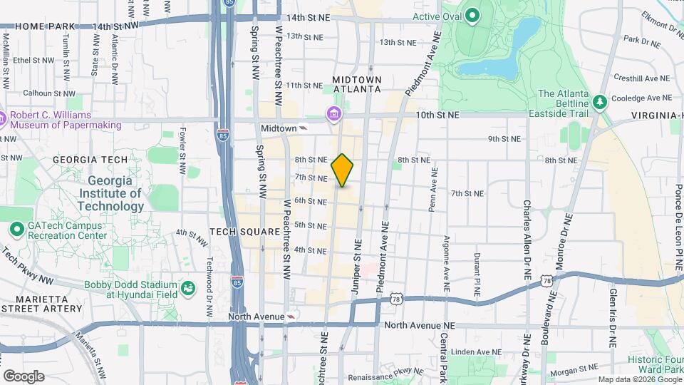 855 Peachtree St NE, Unit 1406 Map and Location Details