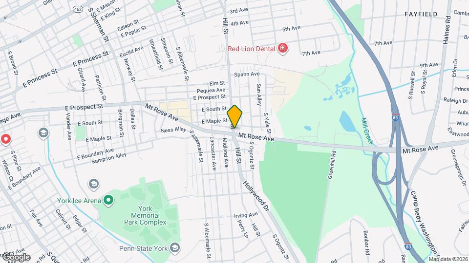 1303 Mt Rose Ave Map and Location Details