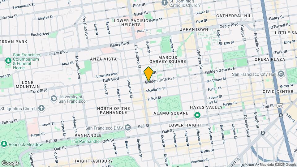 1645 Golden Gate Ave Mapa y Detalles de la Ubicación