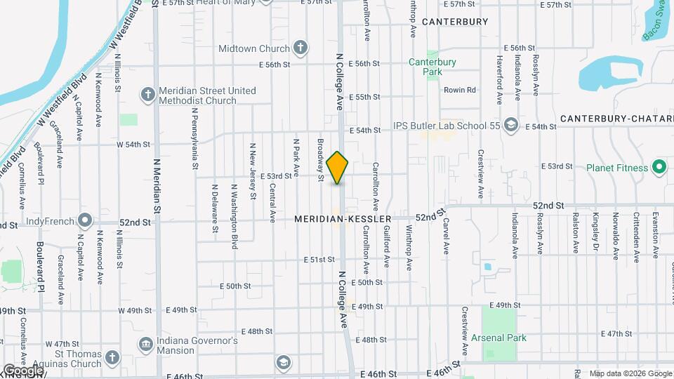 5248 N College Ave Map and Location Details