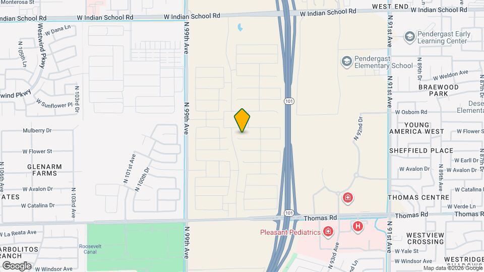 9646 W Flower St Map and Location Details