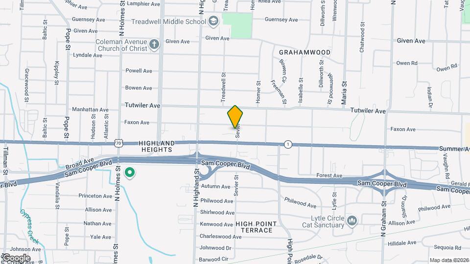 667 Sevier St Map and Location Details