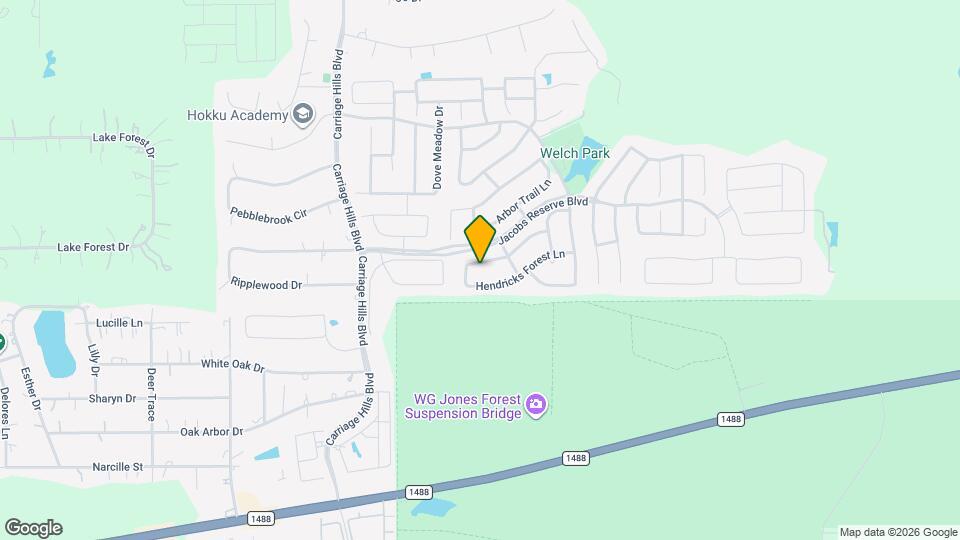 414 Woodpecker Forest Ln Map and Location Details