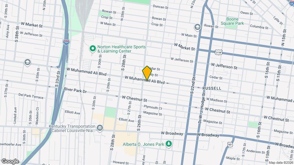 2518 W Muhammad Ali Blvd Mapa y Detalles de la Ubicación