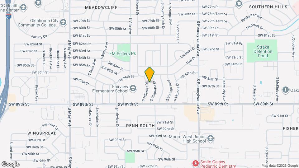 8716 S Hillcrest Dr Map and Location Details