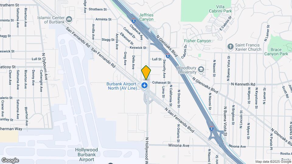 7501-7505 N Hollywood Way Mapa y Detalles de la Ubicación