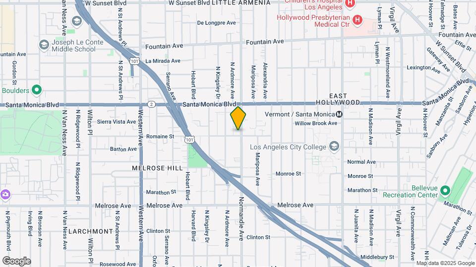 1001 N Normandi Ave Mapa y Detalles de la Ubicación