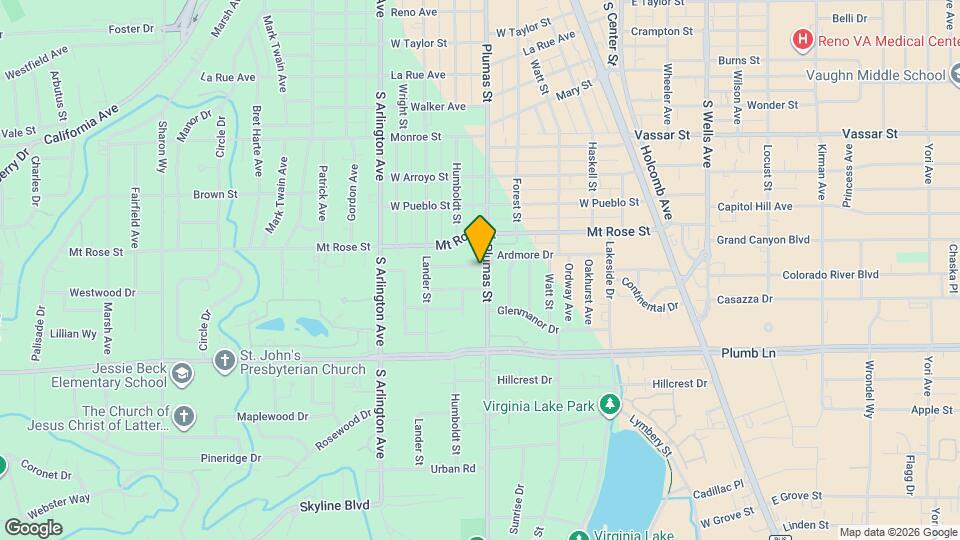 1601 Plumas St Map and Location Details