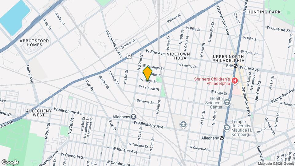 2100 W Tioga St, Unit A Mapa y Detalles de la Ubicación
