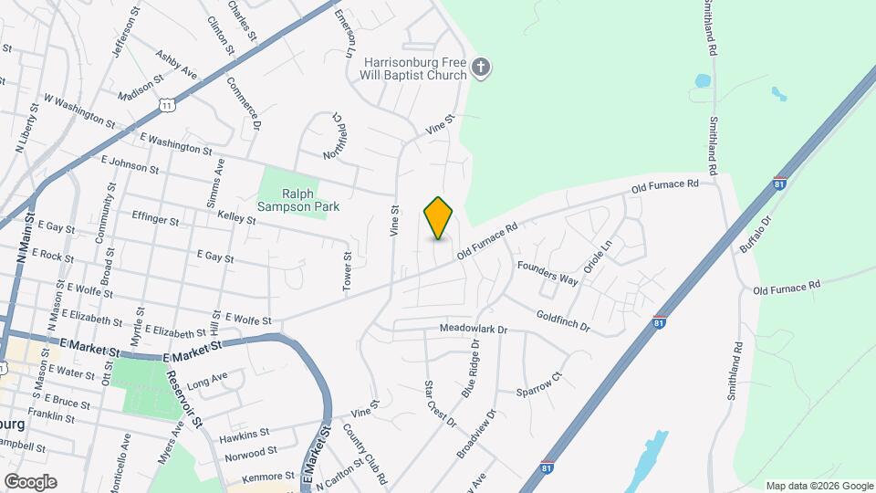 1168 Old Furnace Rd Map and Location Details