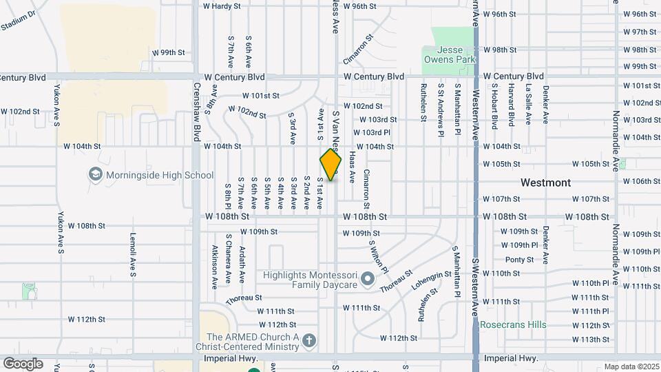 10609 S Van Ness Ave-Unit -2 Map and Location Details