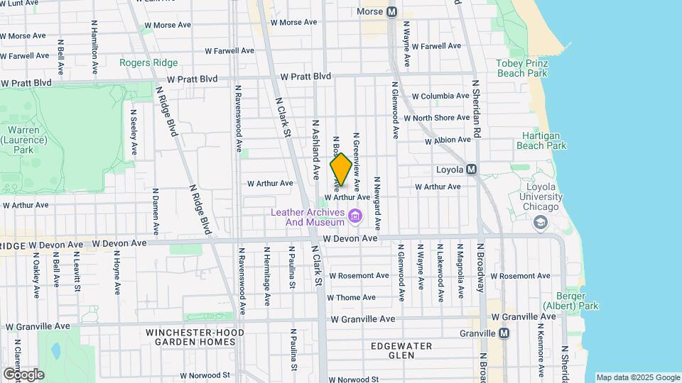 6507 N Bosworth Ave Map and Location Details