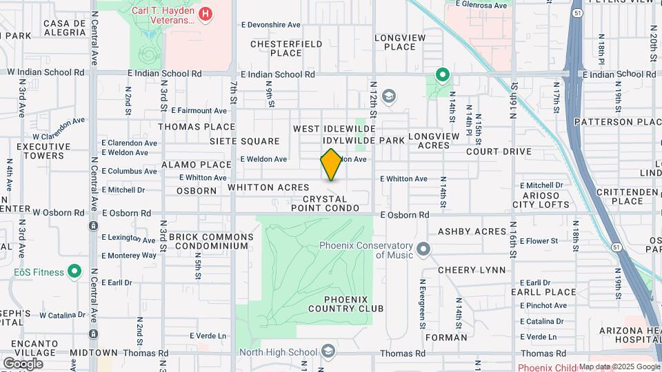 1041 E Whitton Ave Mapa y Detalles de la Ubicación