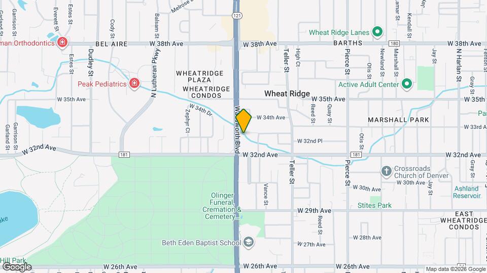 7580 W 33rd Ave, Unit Creekside Mapa y Detalles de la Ubicación