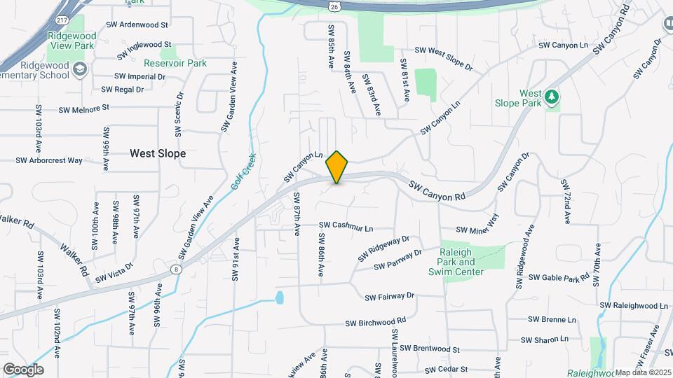 8500 SW Canyon Dr Map and Location Details