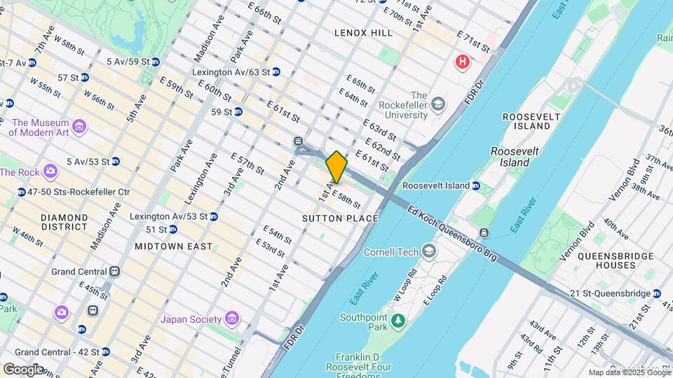 401 E 58th St Map and Location Details
