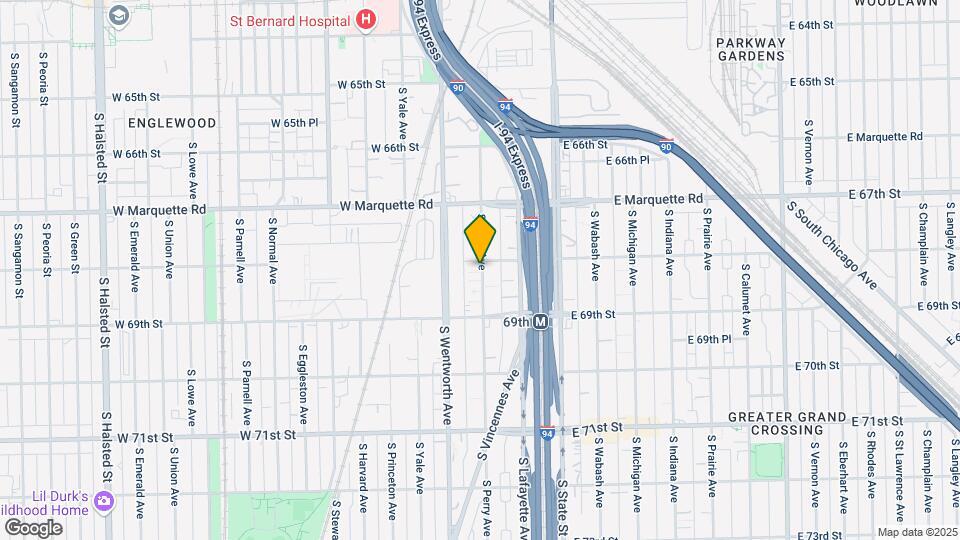 6810 S Perry Ave Map and Location Details