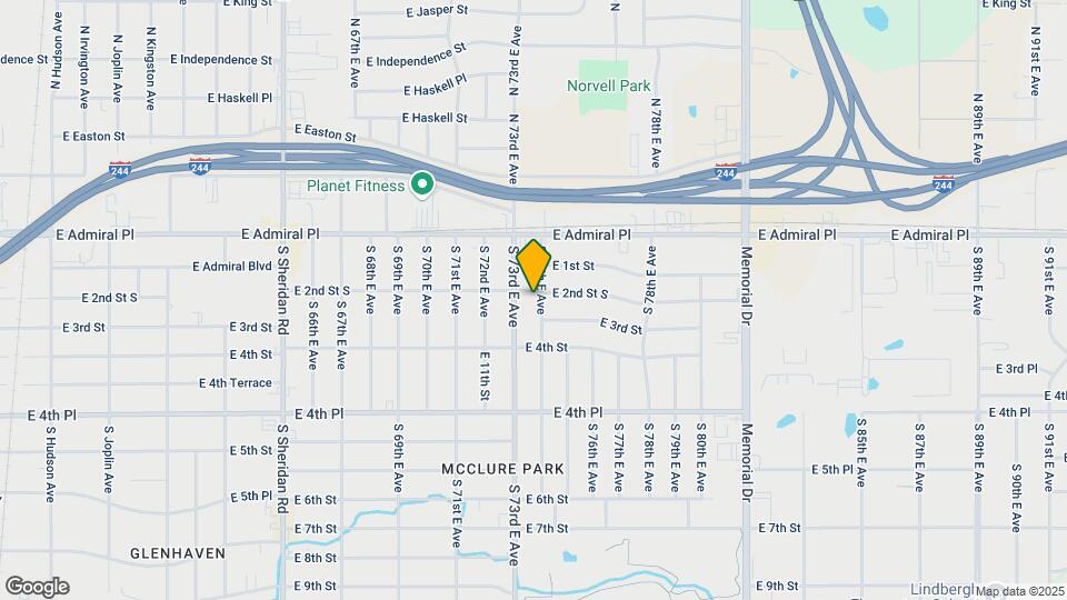 208 S 74th E Ave Map and Location Details
