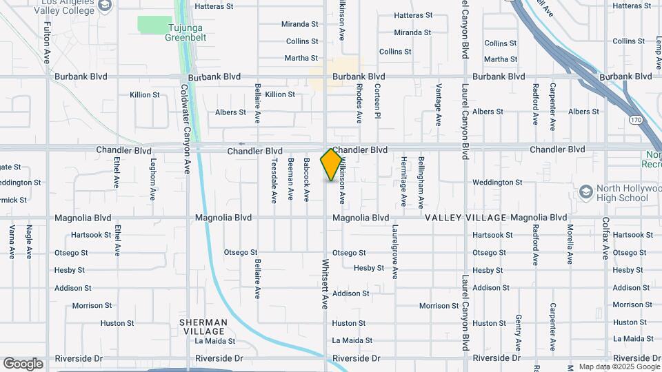 12458 Weddington St, Unit Unit#1 Map and Location Details
