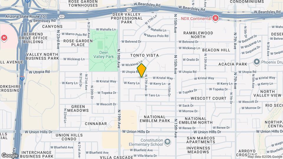 19231 N 17th Dr Mapa y Detalles de la Ubicación