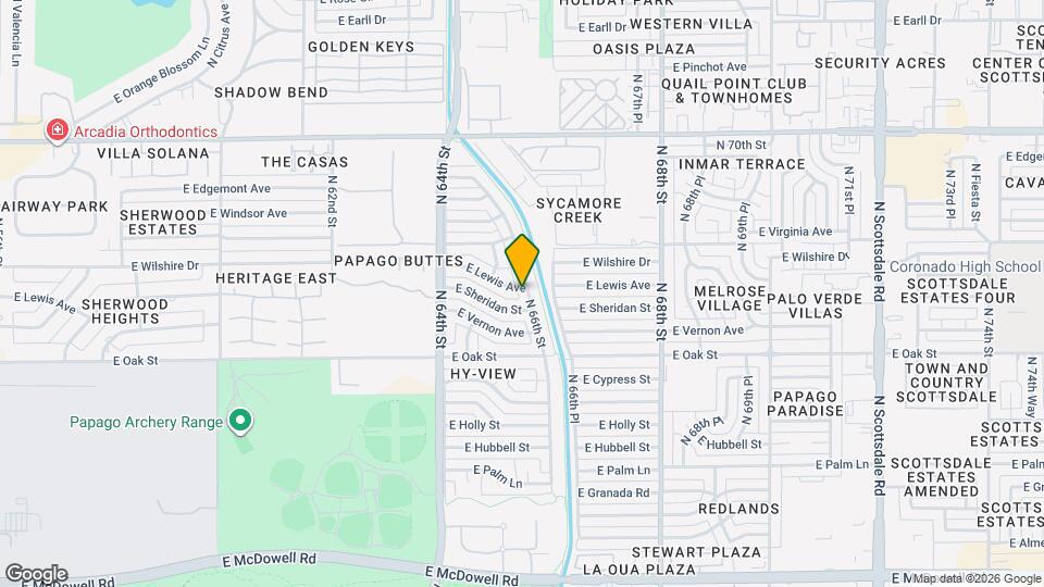 6525 E Lewis Ave Map and Location Details