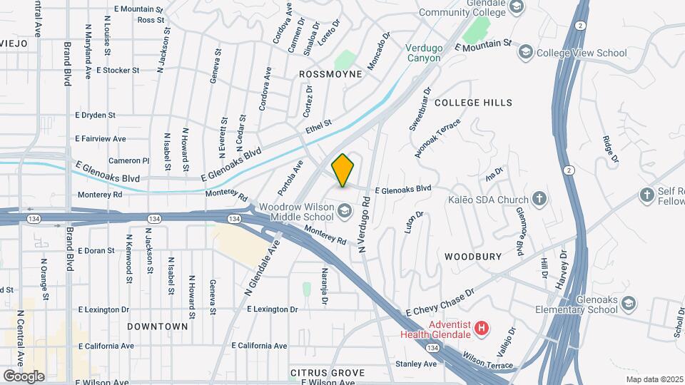 1206 E Glenoaks Blvd Map and Location Details