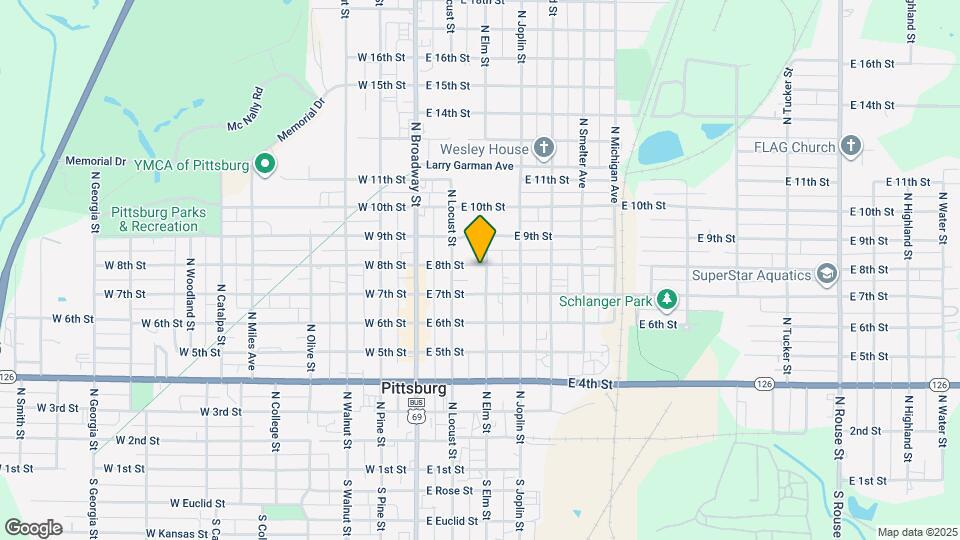 711 N Elm St Map and Location Details