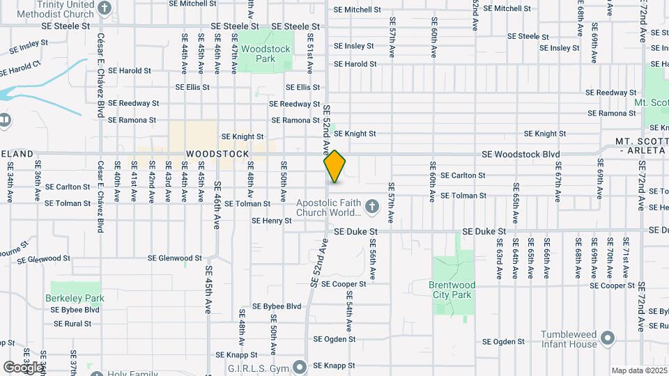 5205 SE Tolman St Map and Location Details