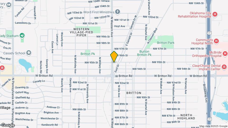 9512 N Western Ave Map and Location Details