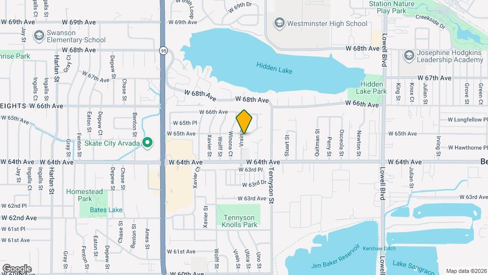 6482 Vrain St, Unit Downstairs unit of duplex Map and Location Details