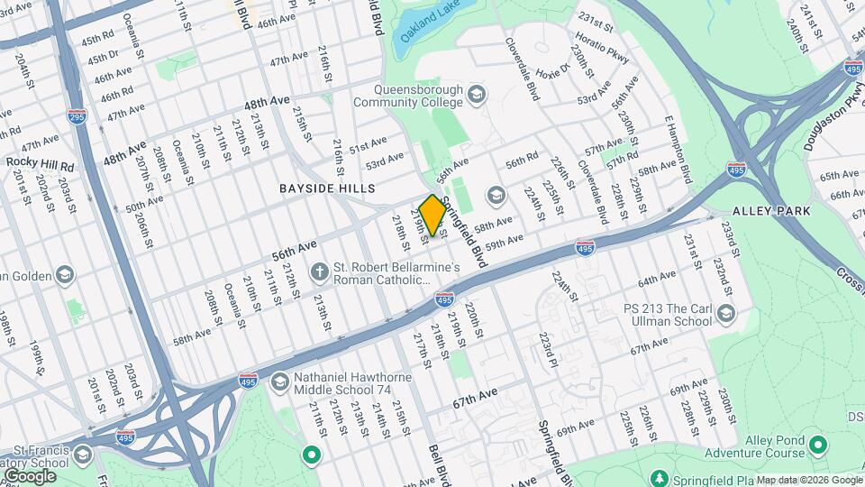 56-61 219th St Map and Location Details