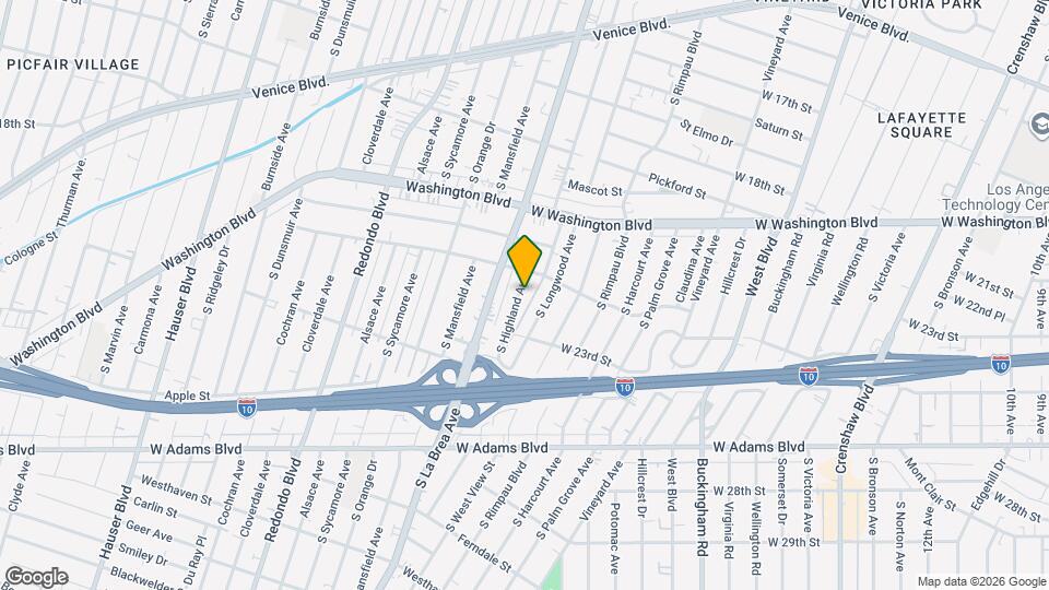 2122 S Highland Ave Map and Location Details