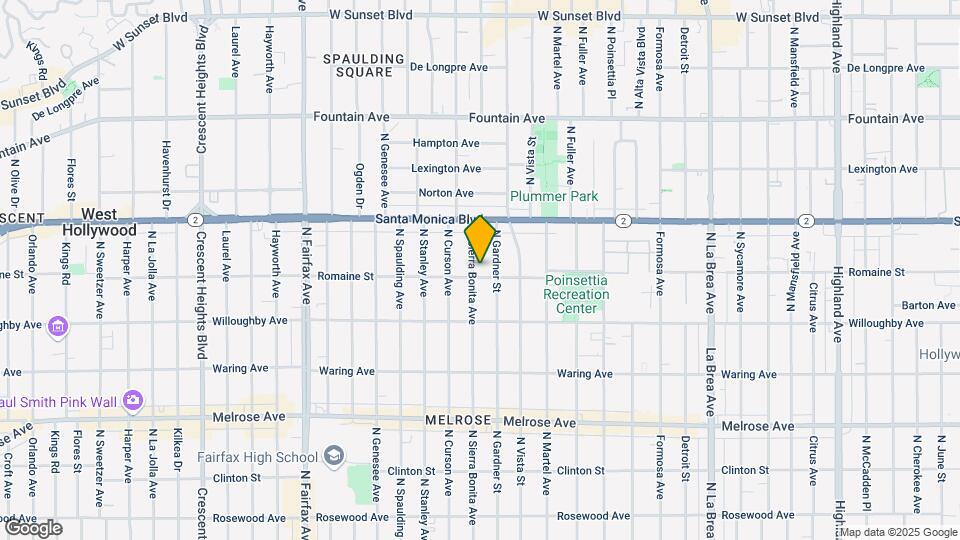 1006 N Sierra Bonita Ave Mapa y Detalles de la Ubicación
