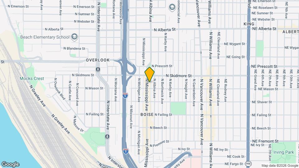 4124 N Mississippi Ave Map and Location Details